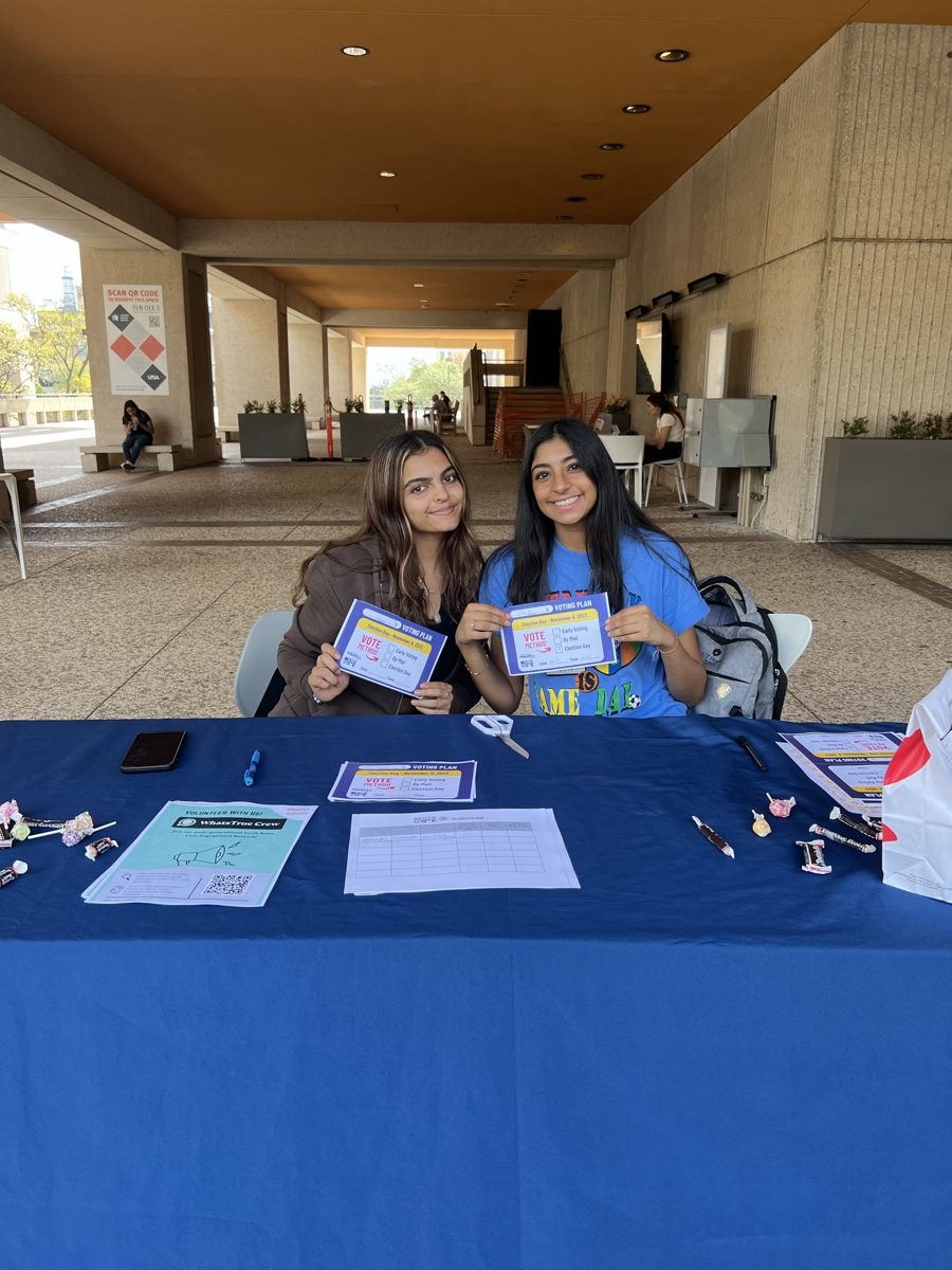 Students at an NAAIS voter registration table